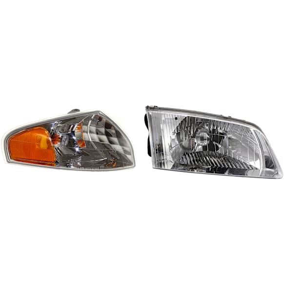 2-Piece Kit Passenger Side Halogen Headlight, With bulb(s), OE Replacement, Includes (1) Headlight and (1) Corner Light