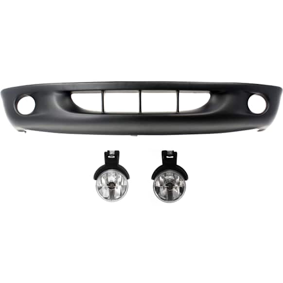 2000 Dodge Dakota - 3-Piece Kit Front, Lower Primed Bumper Cover, For Models With 2-Piece Bumper, Includes (1) Bumper Cover and (2) Fog Light