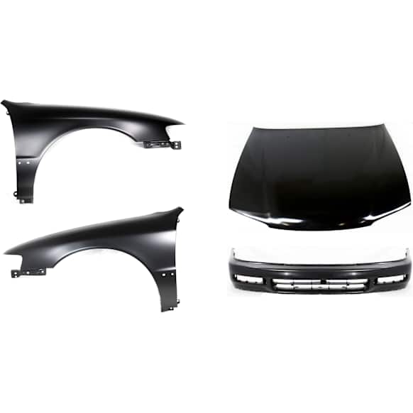 1996 Honda Accord - 4-Piece Kit Factory Style Steel Hood, Primed, Includes (1) Bumper Cover, (2) Fender, and (1) Hood