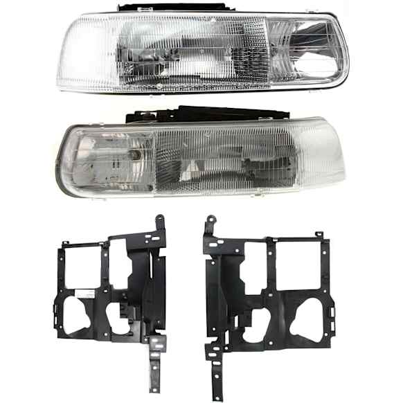 4-Piece Kit Driver and Passenger Side Halogen Headlight, With bulb(s), Second Generation, OE Replacement, Includes (2) Headlight and (2) Headlight Bracket