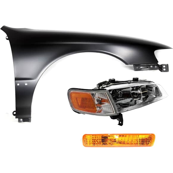 3-Piece Kit Passenger Side Halogen Headlight, With bulb(s), OE Replacement, Includes (1) Fender, (1) Turn Signal Light and (1) Headlight