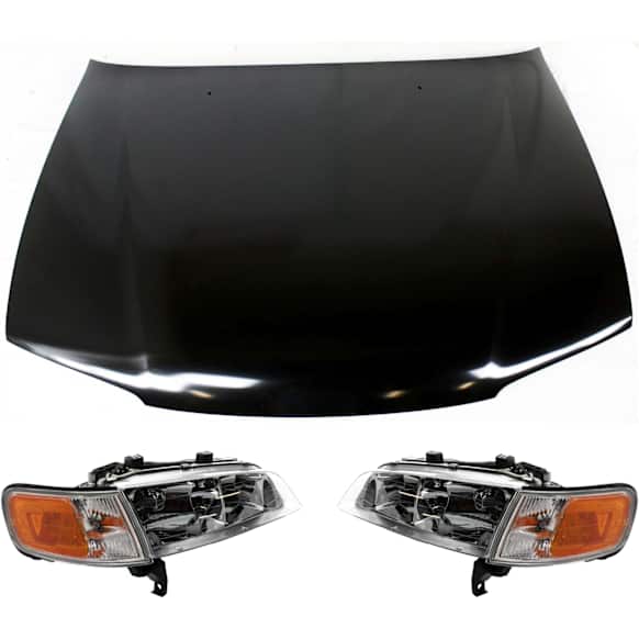 3-Piece Kit Factory Style Hood, Steel, Primed, Includes (2) Headlight and (1) Hood