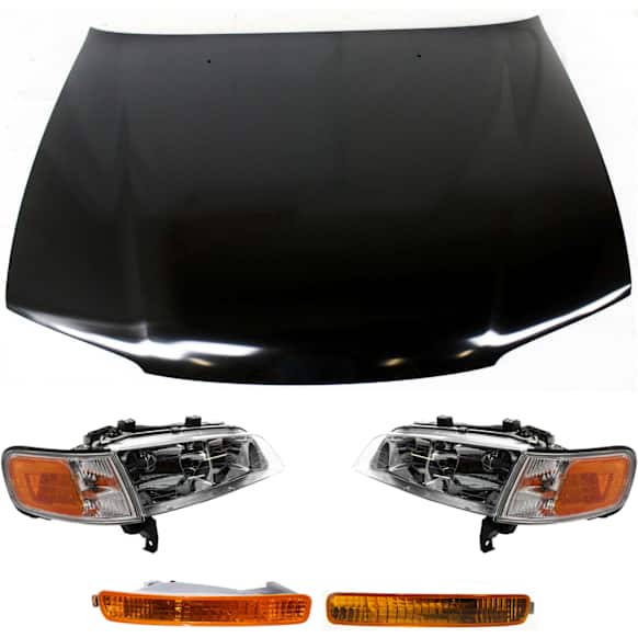 5-Piece Kit Factory Style Hood, Steel, Primed, Includes (2) Headlight, (1) Hood, and (2) Turn Signal Light