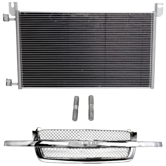2-Piece Kit, Grille Chrome, Includes (1) A/C Condenser and (1) Grille Assembly