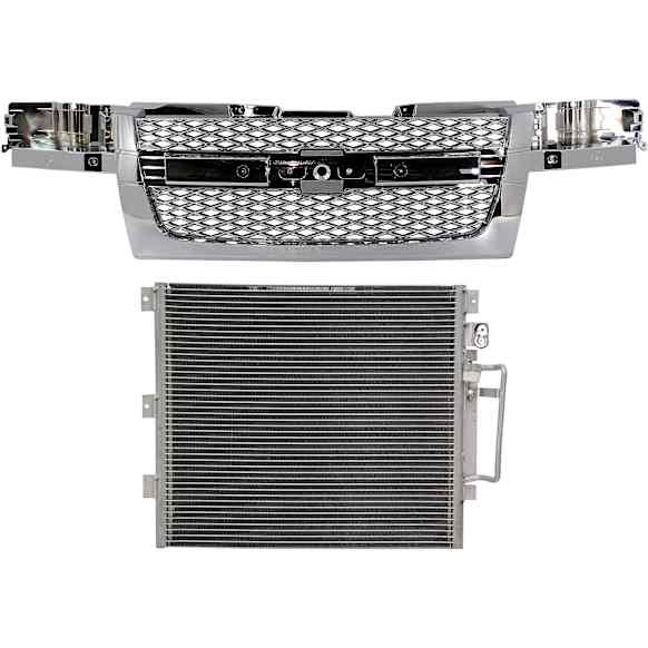 2009 Chevrolet Colorado - 2-Piece Kit Grille, Chrome,  Includes (1) A/C Condenser and (1) Grille Assembly