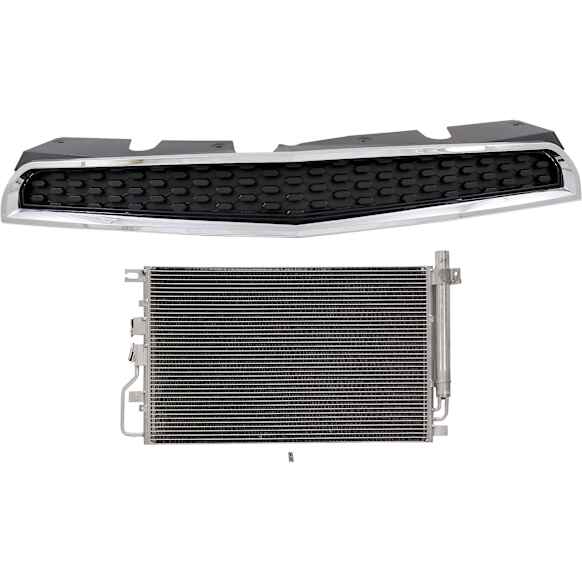 2-Piece Kit Grille Textured Black, CAPA Certified, Includes (1) A/C Condenser and (1) Grille Assembly