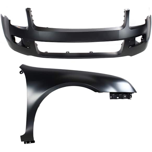 2-Piece Kit, Front Primed Bumper Cover, CAPA Certified, Includes (1) Bumper Cover and (1) Fender