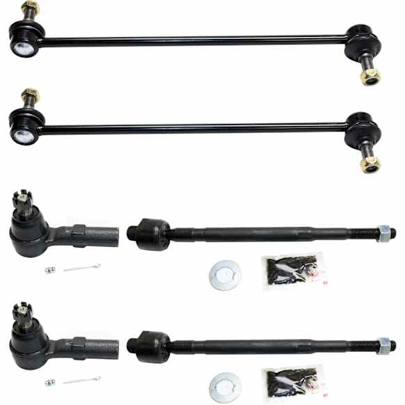 6-Piece Kit Front Suspension Kit, Includes (4) Tie Rod End and (2) Sway Bar Link