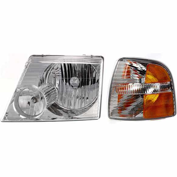2-Piece Kit Driver Side Halogen Headlight, With bulb(s), Sport Utility, OE Replacement, Includes (1) Corner Light and (1) Headlight