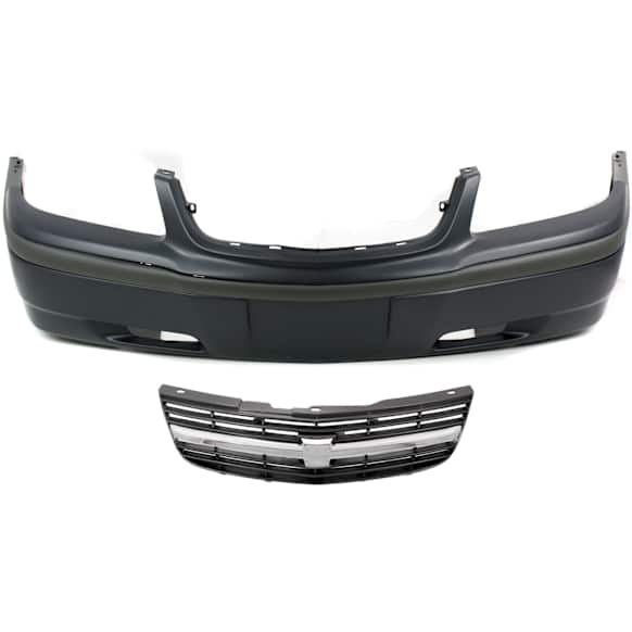2-Piece Kit, Front Primed Bumper Cover, For Models With Body Side Molding, Includes (1) Bumper Cover and (1) Grille