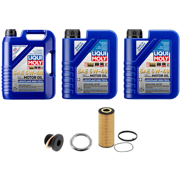 2013 Audi A6 Quattro - 6-Piece Kit Synthetic Motor Oil, 7.19 Quart (qt) capacity, Includes (3) Motor Oi, (1) Oil Drain Plug, (1) Oil Drain Plug Gasket and (1) Oil Filter