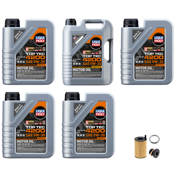 KIT-121324-30 8-Piece Kit Synthetic Motor Oil, 8-Piece Kit, Includes (5) Motor Oil, (1) Oil Drain Plug, (1) Oil Filter and (1) Oil Drain Plug Gasket