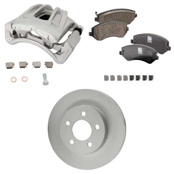 Front Brake Kit With Calipers, G-Coated, Plain Surface, 5 Lugs, 288.04 mm, Ceramic