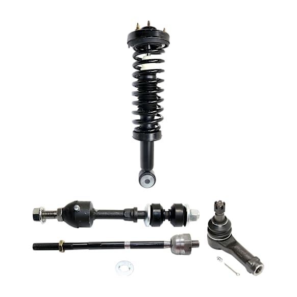 8-Piece Kit Front, Driver and Passenger Side Fully Loaded Strut, RWD, Includes (2) Shock Absorber and Strut Assembly, (4) Tie Rod End and (2) Sway Bar Link