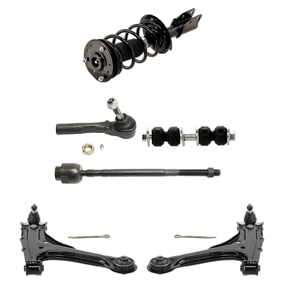 10-Piece Kit Front Suspension Kit, Includes (2) Control Arm, (2) Loaded Strut, (2) Sway Bar Link, and (4) Tie Rod End
