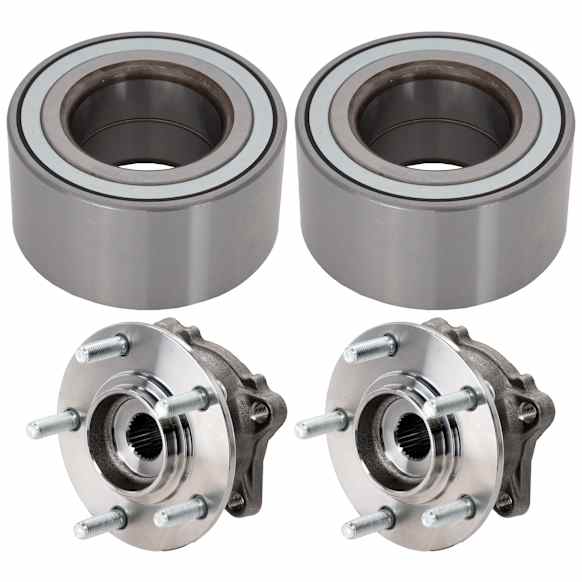 2-Wheel Set Rear Wheel Hub, 5 Lugs, With Bearing, Includes (2) Wheel Hub and (2) Wheel Bearing