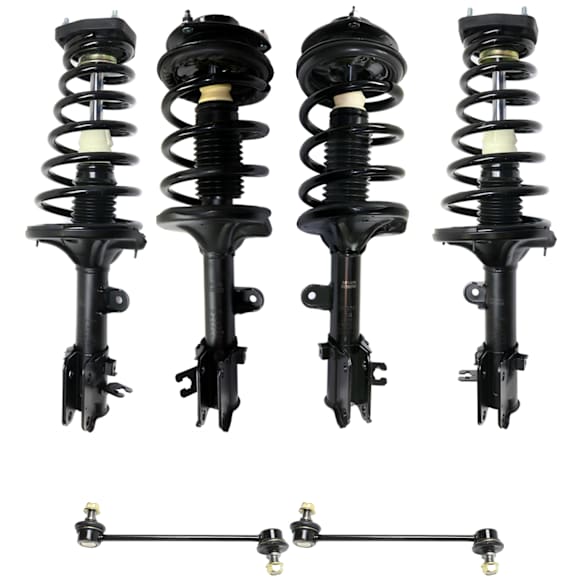 6-Piece Kit Front and Rear Suspension Kit, Includes (4) Loaded Strut and (2) Sway Bar Link