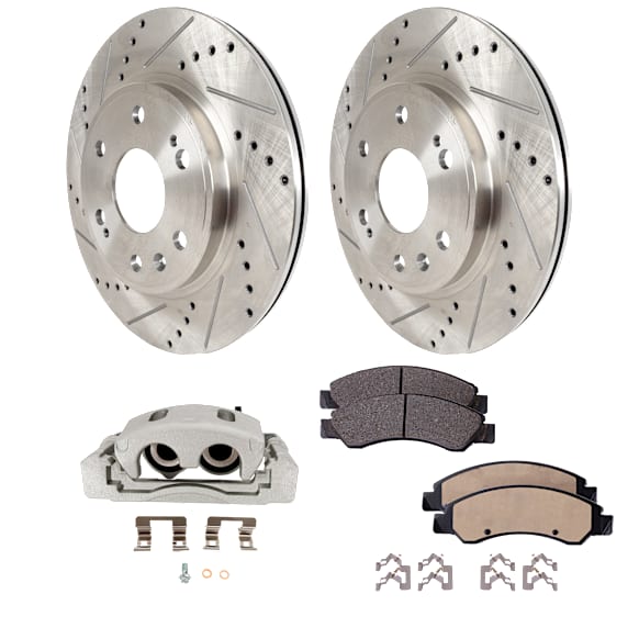 2-Wheel Set Front Brake Kit With Calipers, 329.95 mm, Includes (1) Brake Caliper, (1) Brake Pad Set and (2) Brake Disc