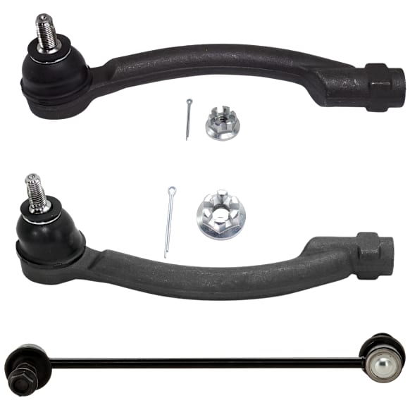 4-Piece Kit Front, Driver and Passenger Side, Outer Tie Rod End, Includes (2) Sway Bar Link and (2) Tie Rod End
