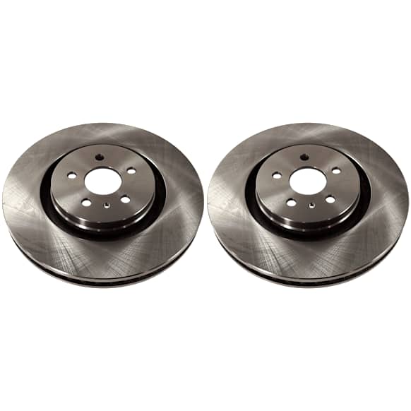 4-Wheel Set Front and Rear Brake Disc and Pad Kit, Plain Surface 5 Lugs Front-344.93 mm/Rear-314.96 mm, Includes (4) Brake Disc and (2) Brake Pad Set