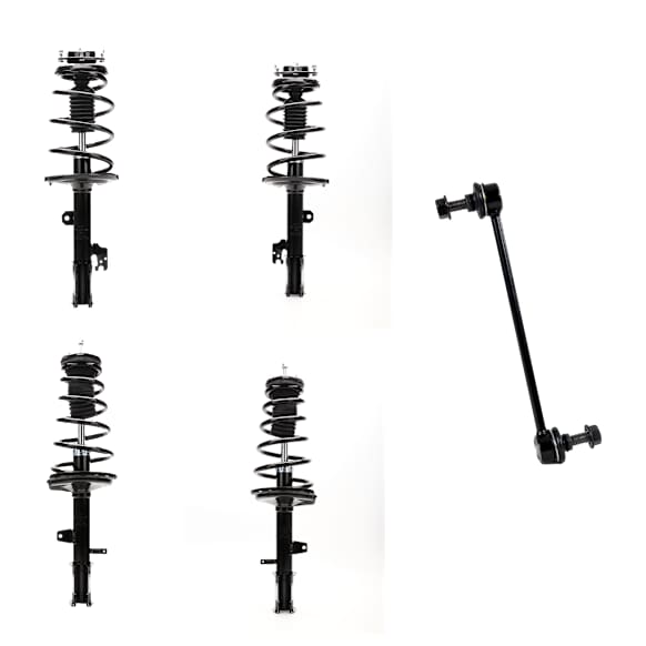 6-Piece Kit Front and Rear, Driver and Passenger Side Fully Loaded Strut, AWD, Includes (4) Shock Absorber and Strut Assembly and (2) Sway Bar Link