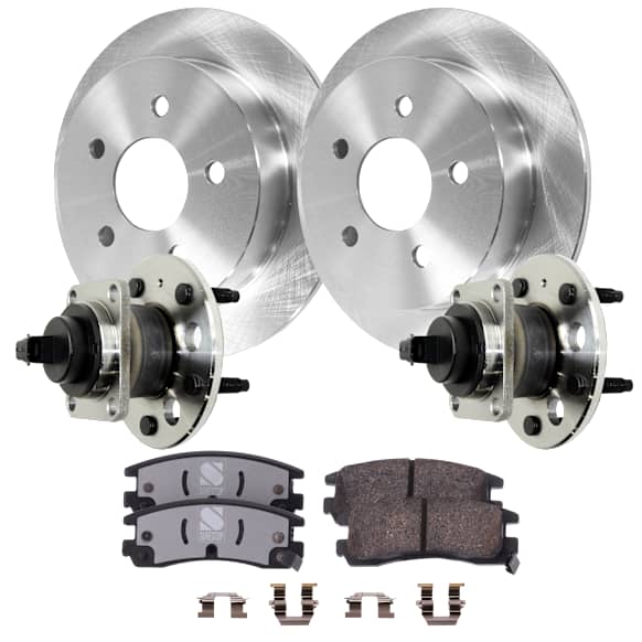 2-Wheel Set Rear Wheel Hub, Includes (2) Wheel Hub, (2) Brake Disc and (1) Brake Pad Set