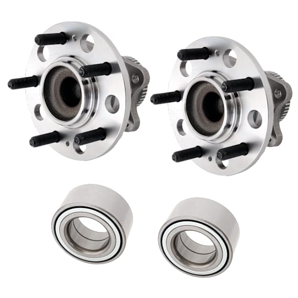 2-Wheel Set Front and Rear Wheel Hub, 5 Lugs, With Bearing, FWD, Includes (2) Wheel Hub and (2) Wheel Bearing