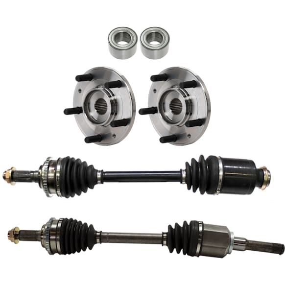 6-Piece Kit Axle Assembly, New, includes (2) Axle Assembly, (2) Wheel Bearing, and (2) Wheel Hub