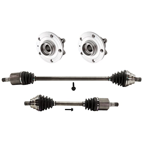 4-Piece Kit Front, Driver and Passenger Side Axle Assembly - New 4-Piece Kit FWD, includes (2) Axle Assembly and (2) Wheel Hub