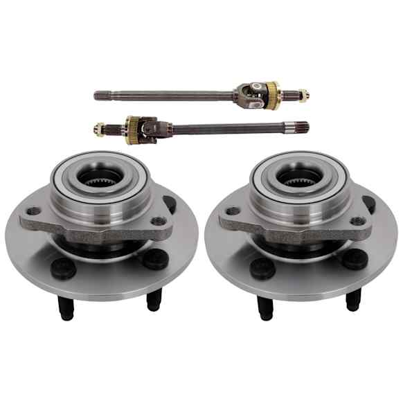 4-Piece Kit Front, Driver and Passenger Side Axle Shaft, 4WD Includes (2) Axle Shaft and (2) Wheel Hub