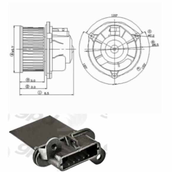 2000 Chevrolet Malibu - 2-Piece Kit Blower Motor, With Blower Wheel
