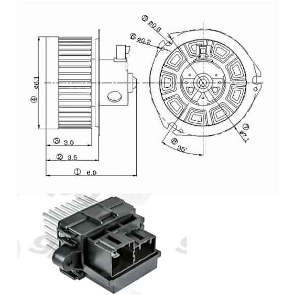 2008 Chevrolet Suburban 1500 - 2-Piece Kit Blower Motor, With Blower Wheel, Includes (1) Blower Motor and (1) Blower Motor Resistor
