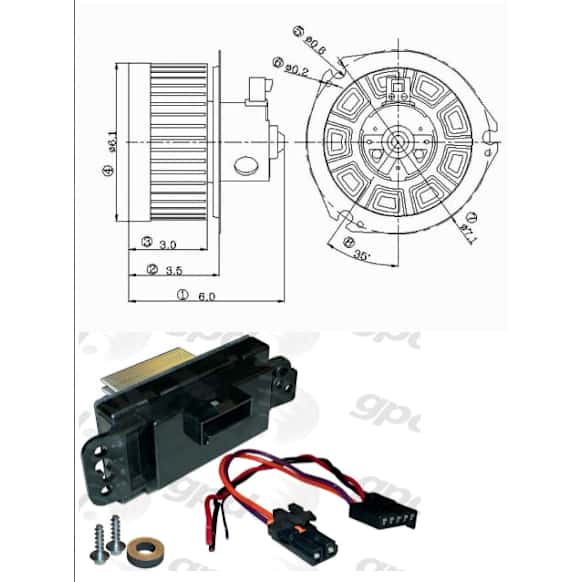 2005 Chevrolet Suburban 2500 - 2-Piece Kit Blower Motor, With Pigtail, With Automatic A.C.