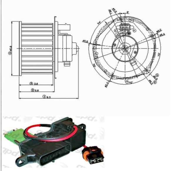 2001 Chevrolet Astro - 2-Piece Kit Blower Motor, With Air Conditioning