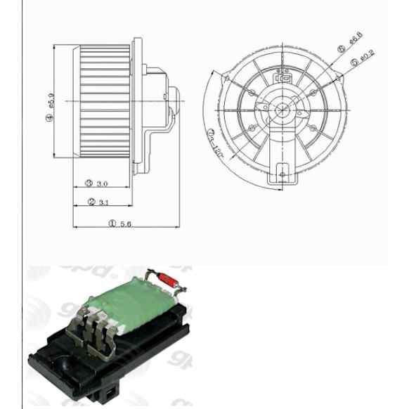 1999 Ford Contour - 2-Piece Kit Blower Motor, Without Blower Wheel