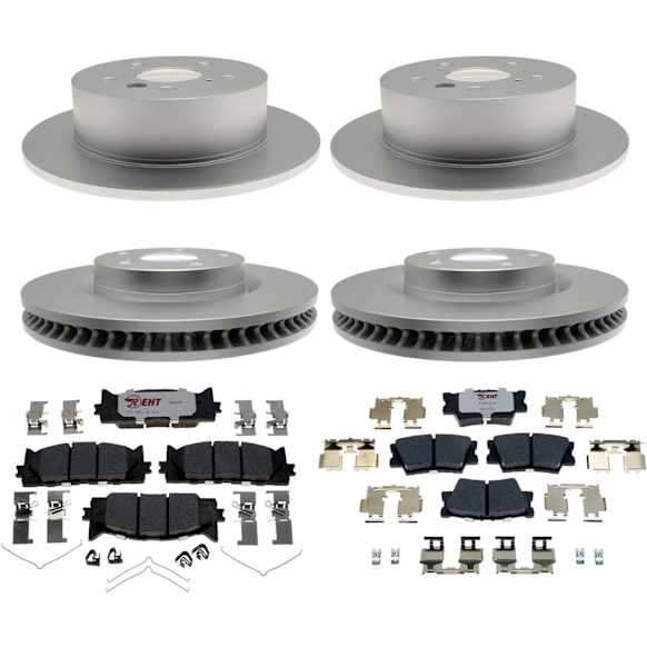 2007 Toyota Camry - 4-Wheel Set Front and Rear Brake Disc and Pad Kit, Front-295.91 mm/Rear-280.92 mm, 2.4L 4Cyl, Element3 EHT Series Includes (2) Disc and (1) Pad Set