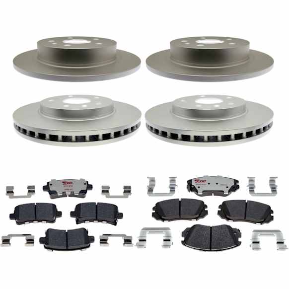 KIT-210513-1240 4-Wheel Set Brake Disc and Pad Kit, Front-295.91 mm/Rear-292.1 mm Element3 EHT Series, Includes (4) Brake Disc and (2) Brake Pad Set