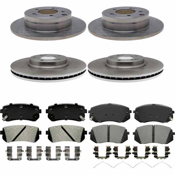 KIT-210513-1656 4-Wheel Set Brake Disc and Pad Kit, Front-305 mm/Rear-283.97 mm R-Line Series, Includes (4) Brake Disc and (2) Brake Pad Set