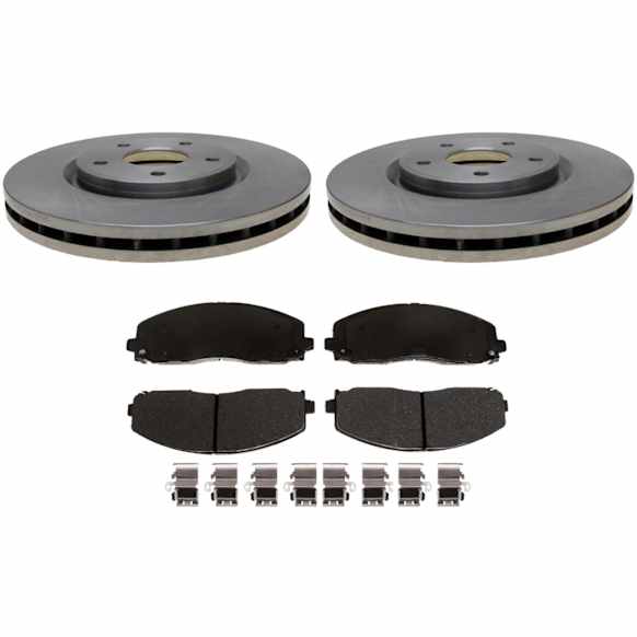 2015 Dodge Grand Caravan - 2-Wheel Set Front Brake Disc and Pad Kit, 329.95 mm, 3.6L 6Cyl, R-Line Series Includes (2) Disc and (1) Pad Set