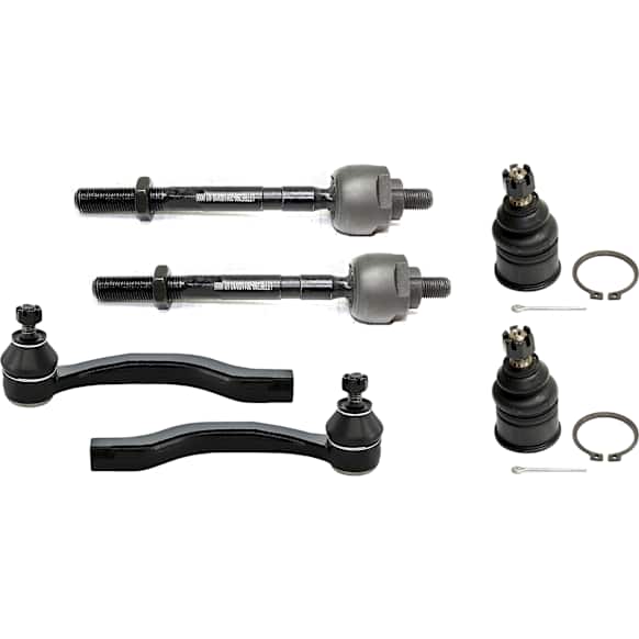 6-Piece Kit Front, Driver and Passenger Side Suspension Kit, Includes (2) Ball Joint and (4) Tie Rod End