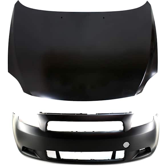 2-Piece Kit Factory Style Hood, Steel, Textured Gray, Includes (1) Bumper Cover and (1) Hood