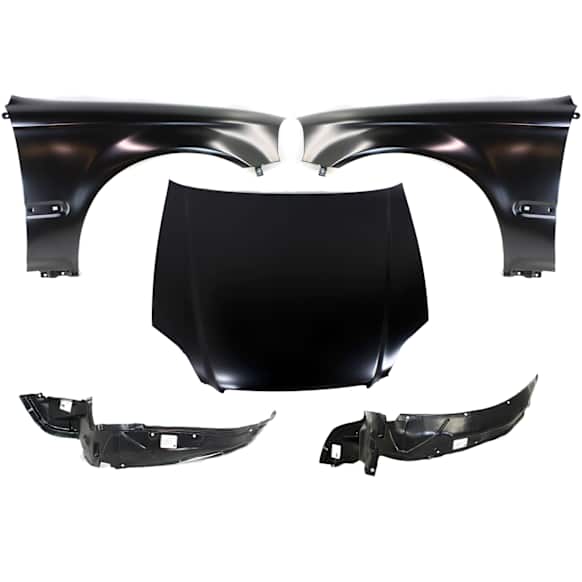 1997 Honda Civic LX - 5-Piece Kit Factory Style Steel Hood, Primed, Includes (2) Fender, (2) Fender Liner, and (1) Hood