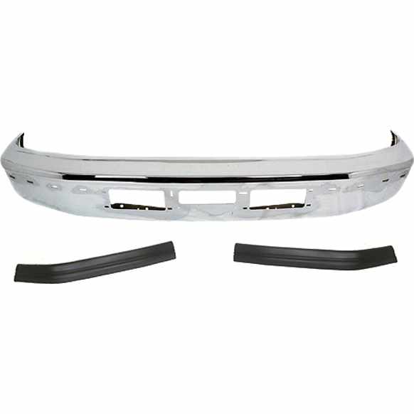 3-Piece Kit, Front Bumper, Chrome, Includes (1) Bumper and (2) Bumper Trim