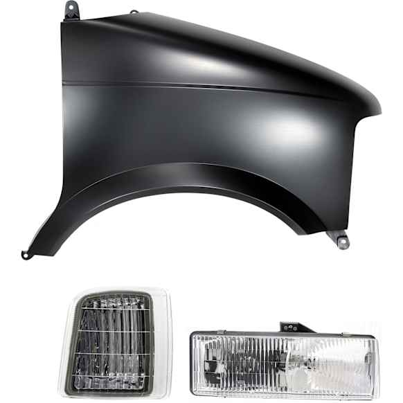 3-Piece Kit, Front, Passenger Side Fender, Includes (1) Corner Light, (1) Fender, and (1) Headlight