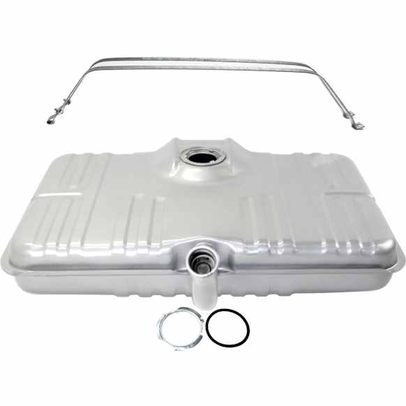 1981 Cadillac DeVille - 2-Piece Kit Galvanized Steel Fuel Tank, With Filler Neck, 39-3/4 x 26-1/2 x 10, Lock Ring Kit Included, 24 gallons / 91 liters, GAS, Includes (1) Fuel Tank and (2) Fuel Tank Strap