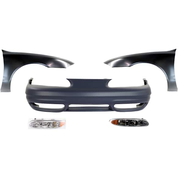 5-Piece Kit Driver and Passenger Side Halogen Headlight, With bulb(s), OE Replacement, Includes (1) Bumper Cover, (2) Headlight and (2) Fender
