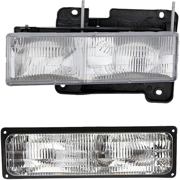 2-Piece Kit Driver Side Halogen Headlight, With bulb(s), OE Replacement, Includes (1) Turn Signal Light and (1) Headlight