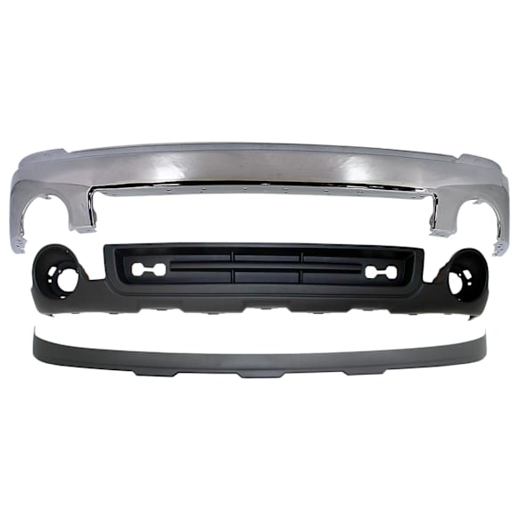 3-Piece Kit, Front Bumper, Chrome, Includes (1) Bumper and (2) Valance