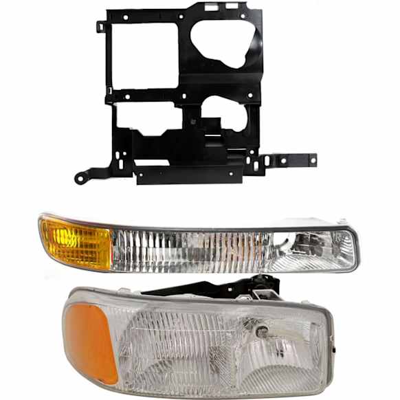3-Piece Kit Passenger Side Halogen Headlight, With bulb(s), OE Replacement, Includes (1) Headlight Bracket, (1) Headlight and (1) Parking Light