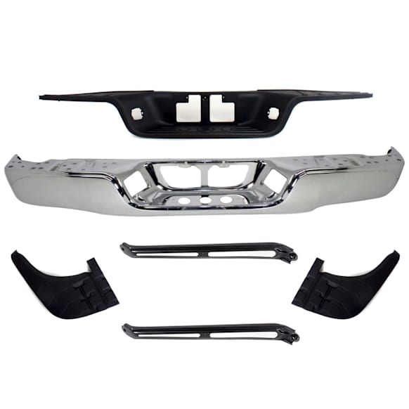 2007-2013 Toyota Tundra - 6-Piece Kit Step Bumper, Chrome Face Bar and Pads With mounting bracket(s), Includes (1) Step Bumper, (3) Bumper Step Pad and (2) Bumper Bracket
